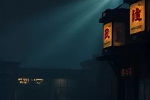 密桃视频首页主推剧集长夜拾光的横版海报，深夜长街与主角背影